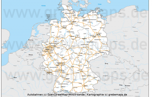 Deutschland Bundesl Nder Autobahnen Vektorkarte Mit Angrenzenden