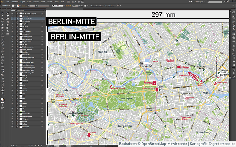 Berlin-Mitte Stadtplan Vektorkarte, Vektorkarte Berlin-Mitte, Landkarte Berlin-Mitte, Karte Berlin-Mitte, Stadtkarte