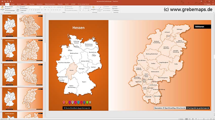 Deutschland PowerPoint-Karte Landkreise Bundesländer, PowerPoint-Karte Landkreise DeutschlandDeutschland PowerPoint-Karte Landkreise Bundesländer, PowerPoint-Karte Landkreise Deutschland