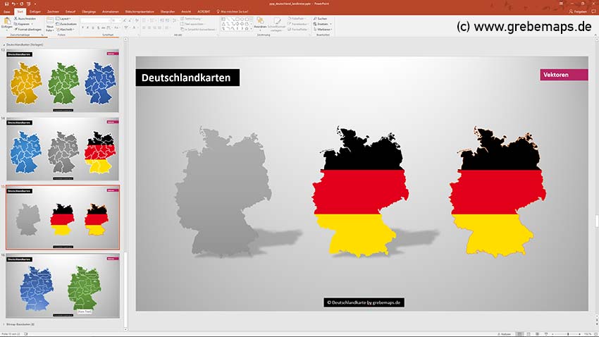 Deutschland PowerPoint-Karte Landkreise Bundesländer, PowerPoint-Karte Landkreise Deutschland