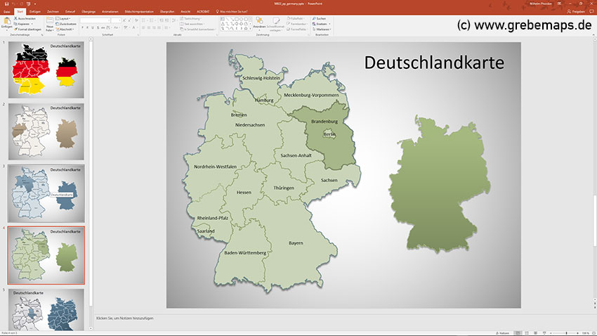 Deutschland PowerPoint-Karte Bundesländer, Bundesländer Karte Deutschland PowerPoint
