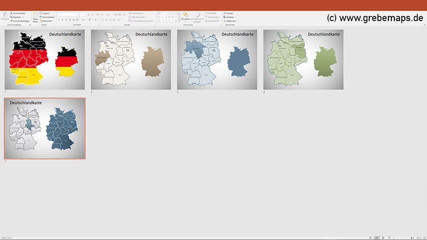 Deutschland PowerPoint-Karte Bundesländer, Bundesländer Karte Deutschland PowerPoint