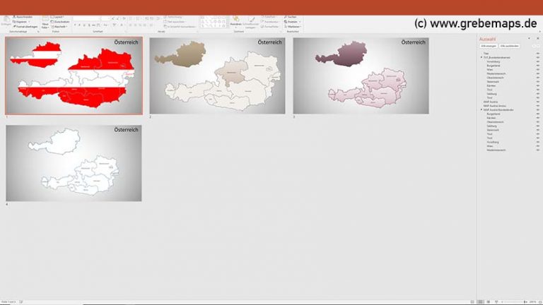 Österreich Austria PowerPoint-Karte Bundesländer