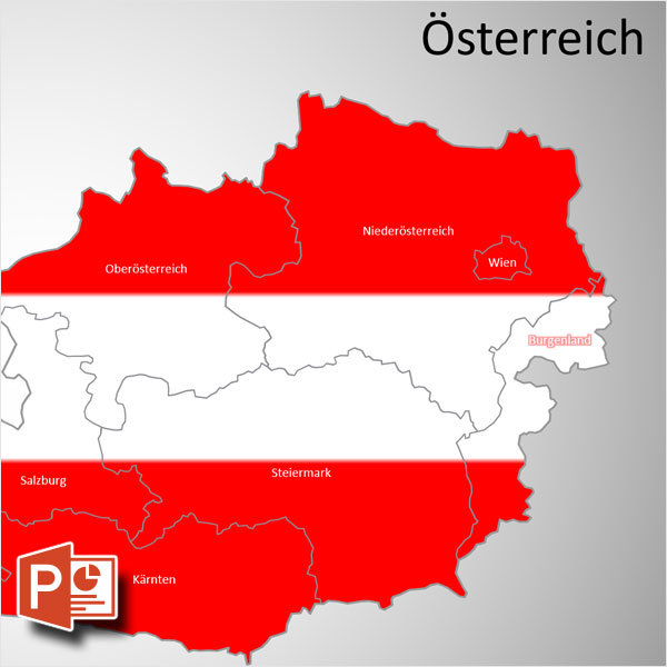 PowerPoint-Karte Österreich Austria Bundesländer