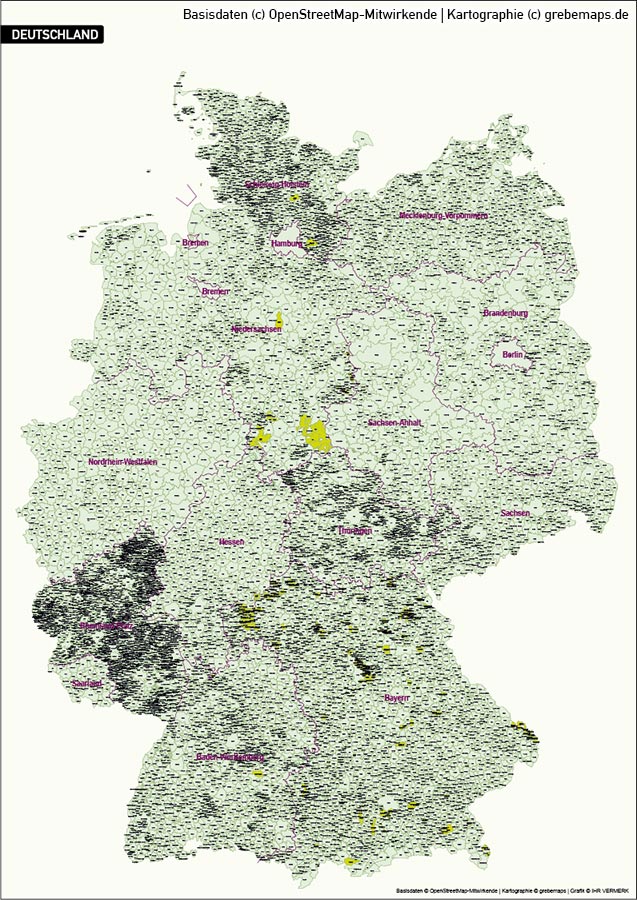 Karte Deutschland Gemeinden, Vektorkarte Deutschland Gemeinden, Karte Vektor Deutschland Gemeinden
