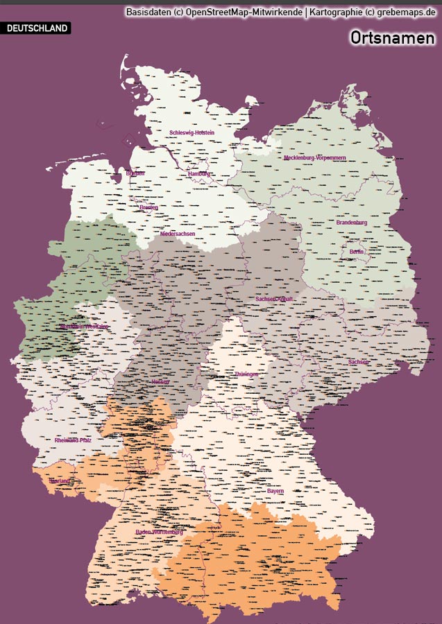 Karte Deutschland Postleitzahlen PLZ 1-2-3 Vektorkarte, Karte PLZ Deutschland, Vektorkarte Deutschland PLZ 1-2-3, Karte Deutschland Postleitzahlen