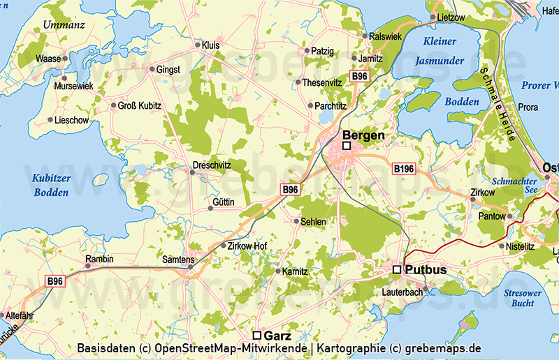 Rügen Vektorkarte Topographie, Rügen Übersichtskarte, Rügen Basiskarte, Karte Rügen Vektor, Inselkarte Rügen, Landkarte Rügen, Karte Rügen Topographie, Landkarte Rügen