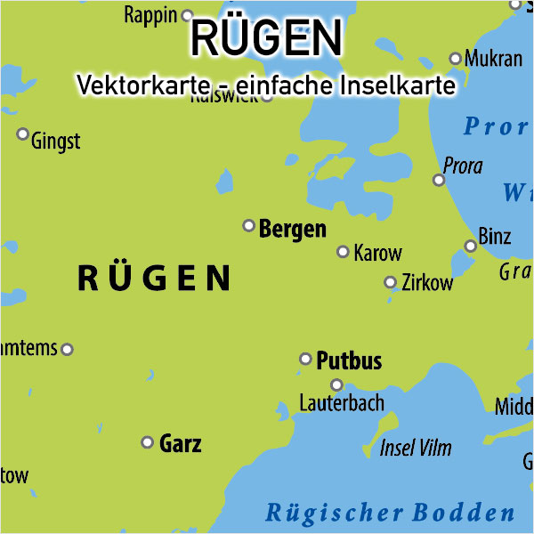 Rügen Vektorkarte einfache Inselkarte Karte Rügen Vektor